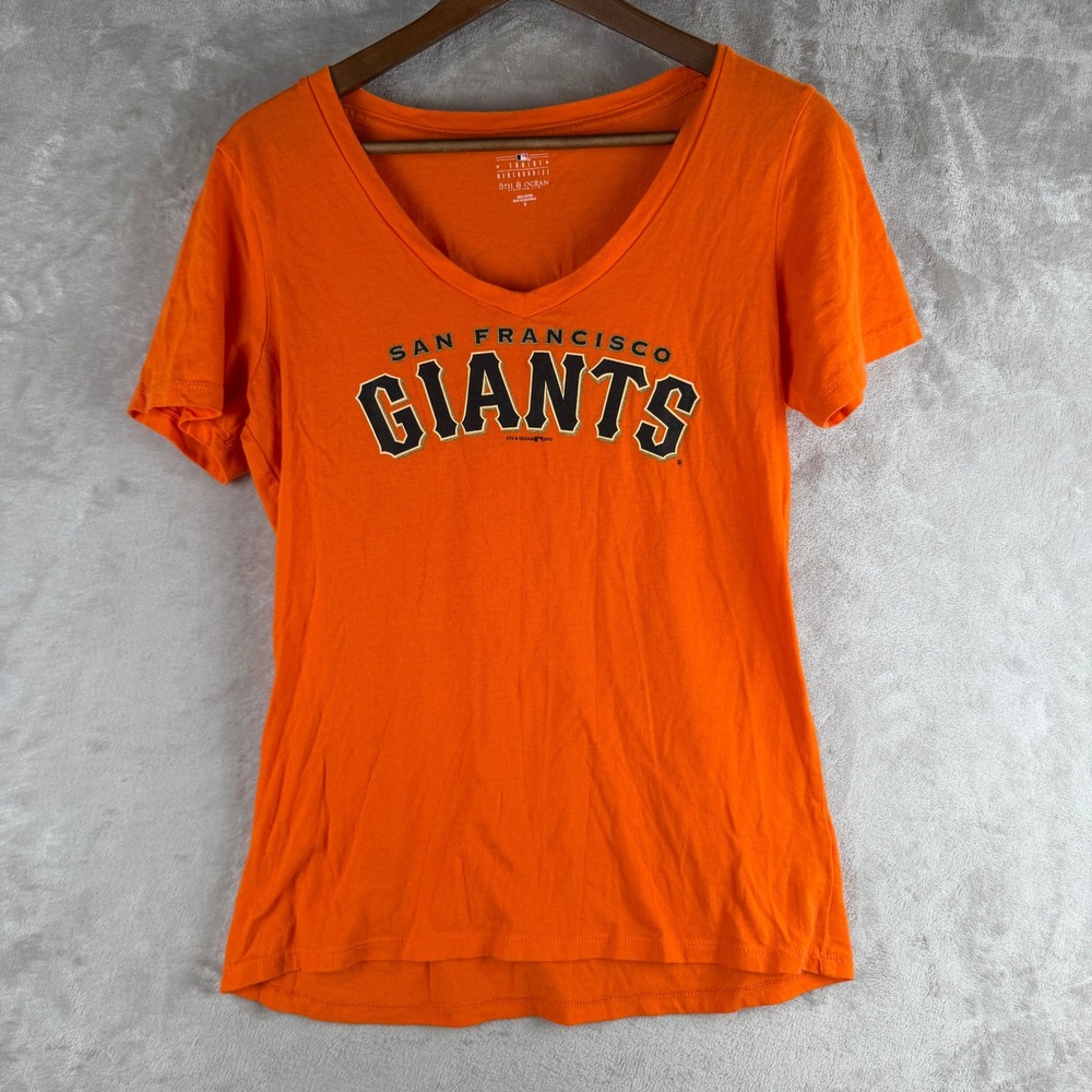 5th & Ocean MLB San Francisco Giants Orange Scoop Neck Graphic T-Shirt Womens M